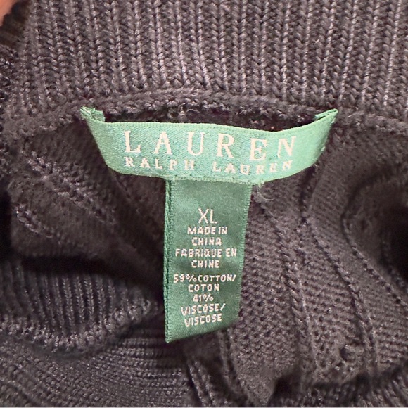 Lauren Ralph Lauren Y2K style Cable Knit off shoulder Sweater women’s size XL - Picture 8 of 8